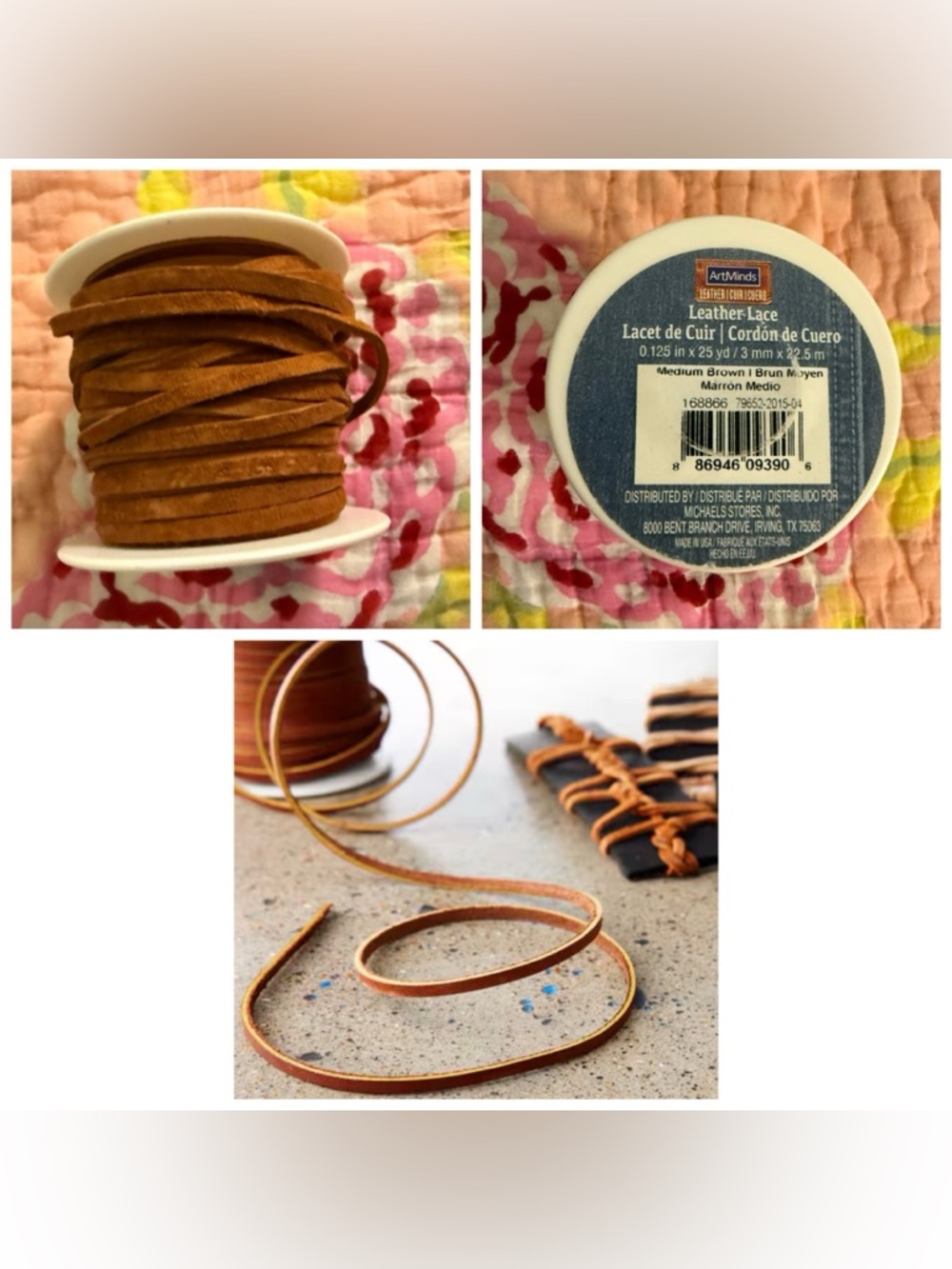 Artminds Latigo Leather Lace in Medium Brown  50 Feet